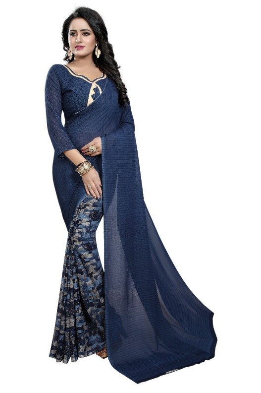 Fancy Georgette Printed Saree With blouse